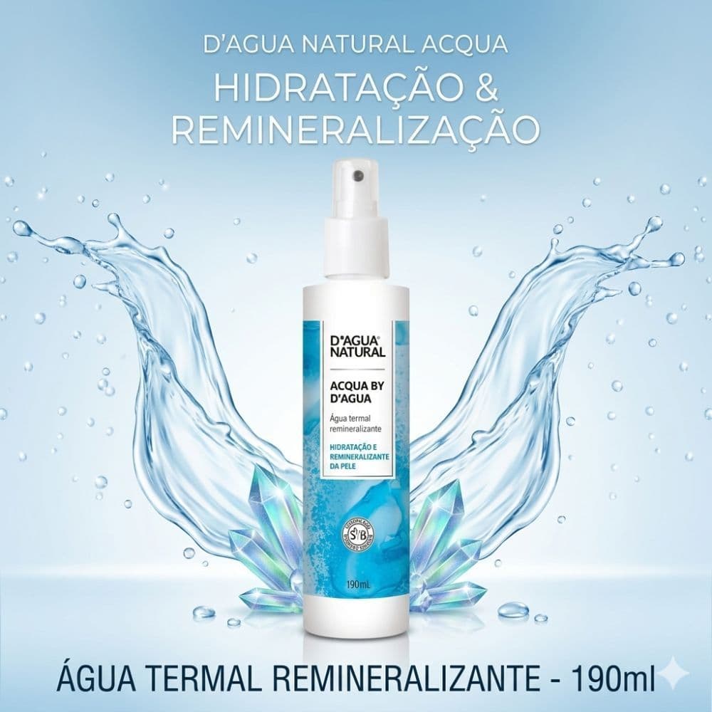 Água Termal Remineralizante 190ml -  D'Agua Natural / Hidratação e Remineralizante da Pele!
