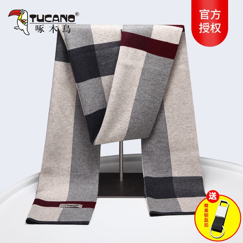 Novo lenço de pica-pau masculino cachecol de lã quente outono inverno resistente ao frio cachecol xadrez britânico prese