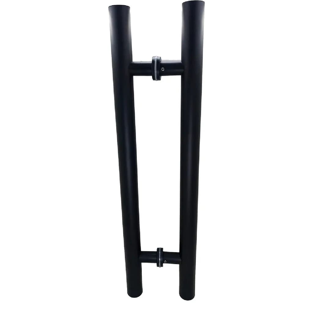 Puxador 60cm Inox Preto Fosco Fácil Negócio Porta Pivotante Vidro