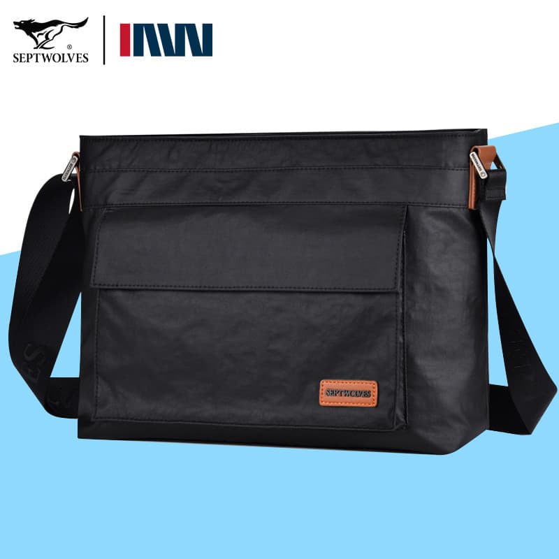 Sete cavalos lobo bolsa de ombro masculina de grande capacidade High-End saco do mensageiro bolsa de viagem multifuncion