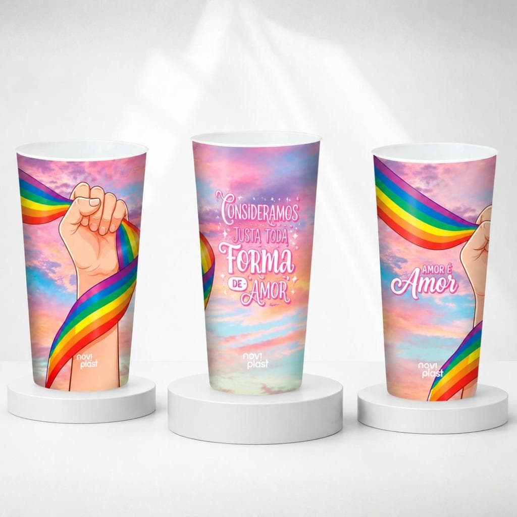 Kit 36 Copos Pride Rainbow 350ml Parada LGBT Decoração Festa