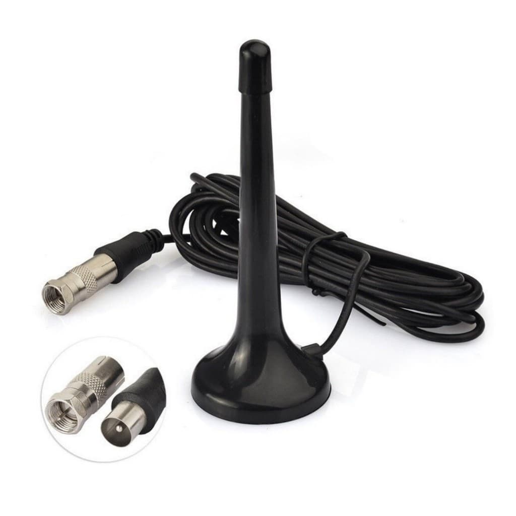 TV Antena Digital Portátil Interna Sinal Amplificado HD Cabo de 3 Metros