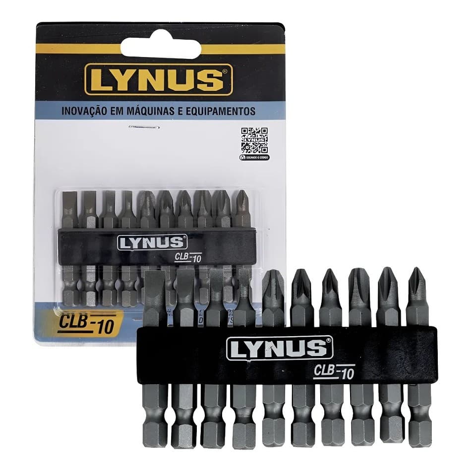 CONJUNTO DE BITS CLB-10 - 65MM CRV DUPLO USO 10 PECAS  LYNUS