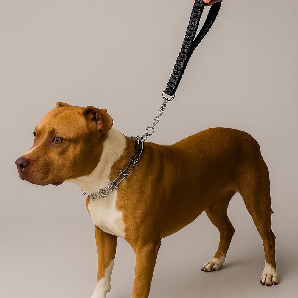 Coleira Prong Collar com Guia Reforçada – Ideal para Cachorros Grandes e Fortes