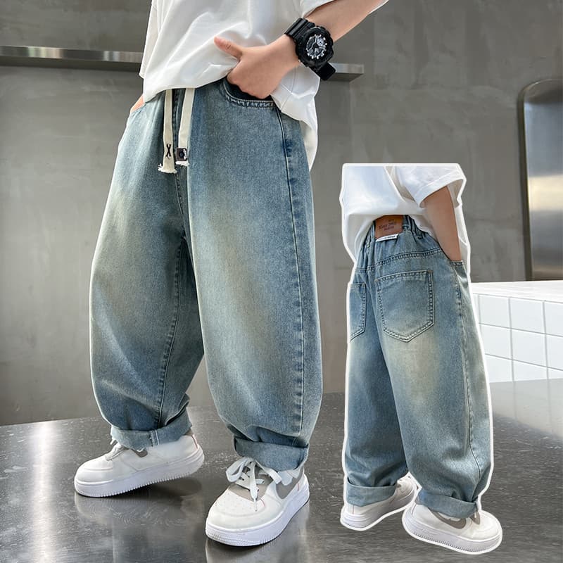Jeans finos casuais de verão para meninos de trabalho médio * 43362