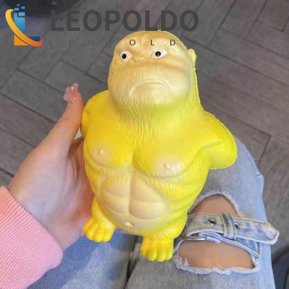 LEOPOLDO Squeeze Ventilação Gorila , Brinquedos De Macaco De Apertar Estiramento Amarelo , Recuperação Lenta 16cm Cola M