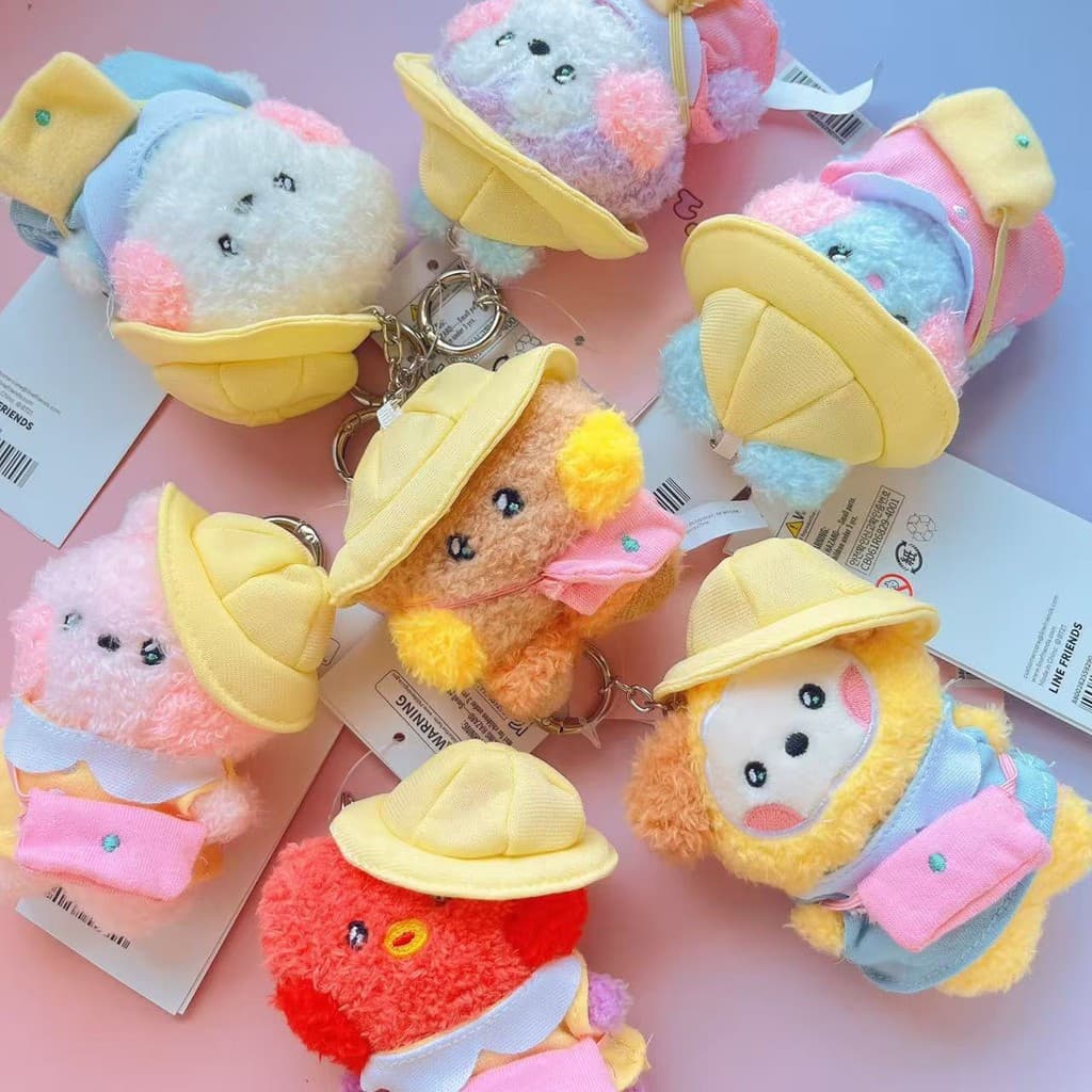 LINE FRIENDS Kpop Idol BTS BT21 Mini Spring Outing Series Boneca Chaveiro Pingente Linha Amigos