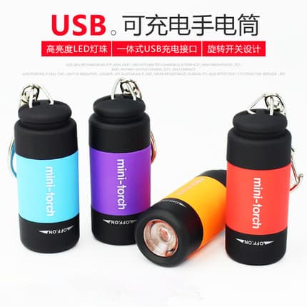 USB recarregável lanterna LED Mini bolso em miniatura luz forte portátil ao ar livre recarregável chaveiro pequena lante