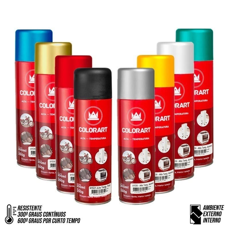 Tinta Spray Alta Temperatura 600ºc Colorart Todas As Cores ! OK