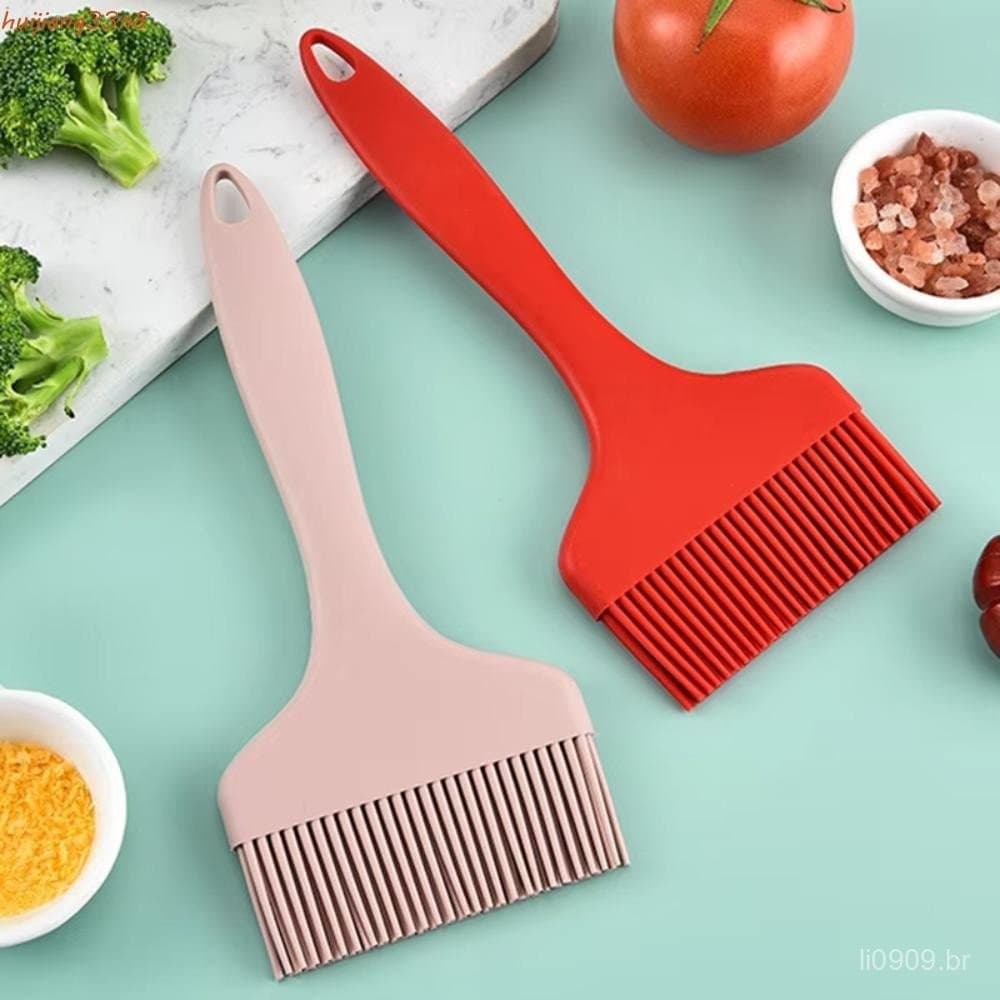 HUIJIANG 2 Peças Escova De Óleo Para Churrasco , De Superfície Larga De Silicone Portátil Panqueca Sem Derramamento