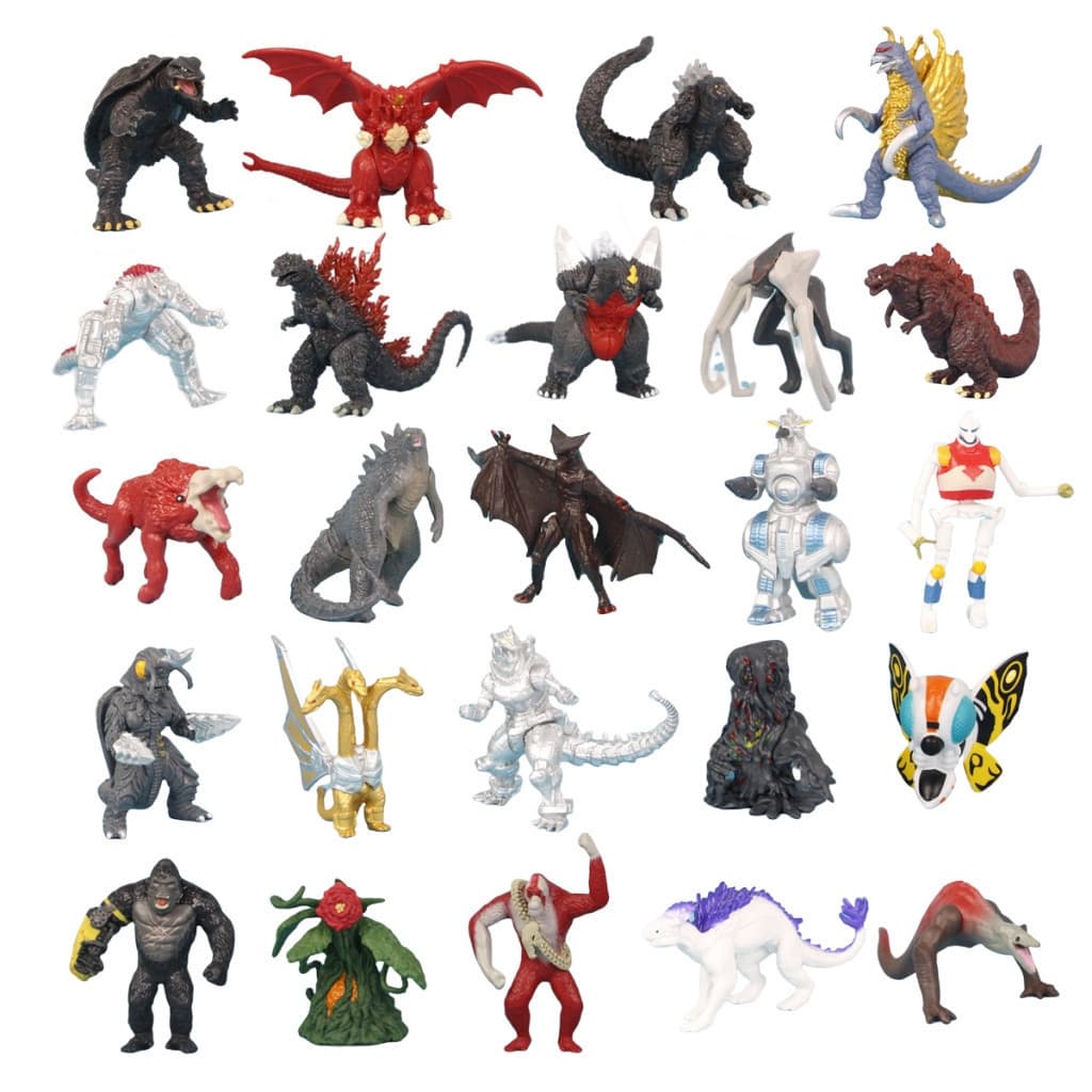 24 Peças/Conjunto 5-8cm Anime Godzilla vs. Figura do Kong Gold King Ghidorah Mothra Skull Crawler Rodan Muto Biollante F