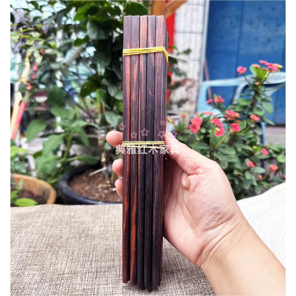 Pauzinhos grandes de jacarandá vermelho, bico cruzado, Dalbergia, pauzinho de mogno flutuante preto
