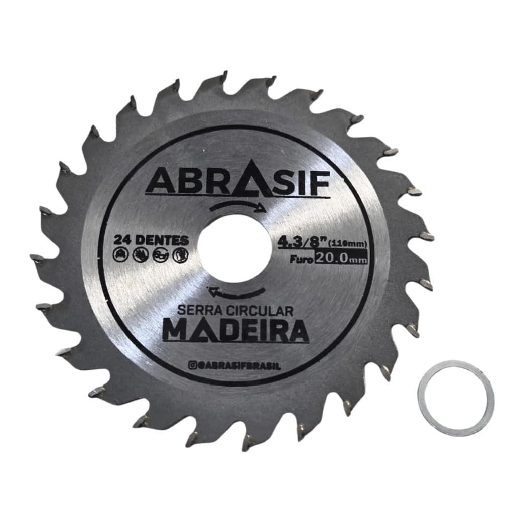 Disco Serra Circular Abrasif 110mm 24 Dentes 4.3/8  (110mm) Prateado
