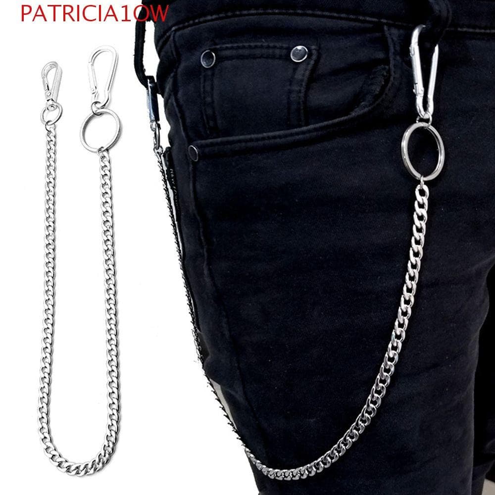 PATRICIA1OW Correntes Para Calças HipHop Pant Chains Longas De Aço Inoxidável Punk Big Ring Wallet Chain