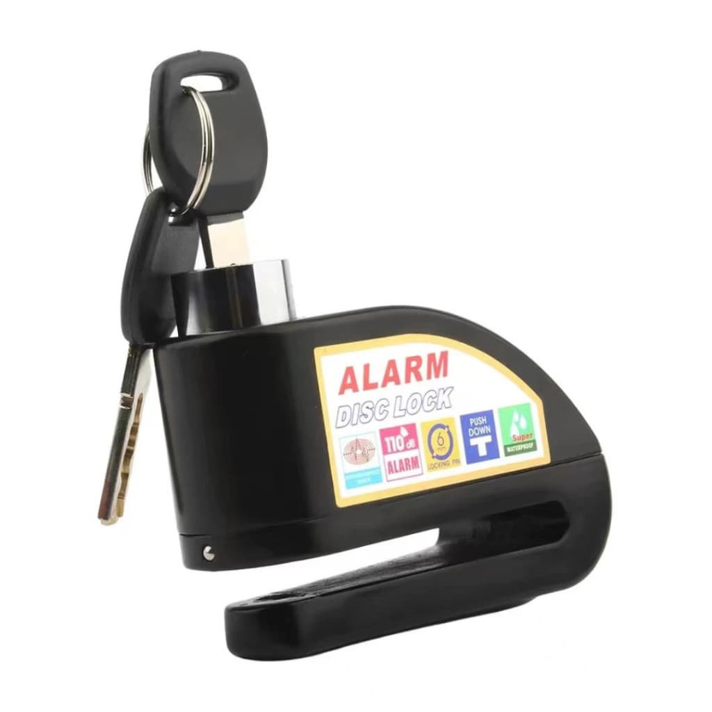 Cadeado Trava Disco Moto Alarme 110dB Antifurto Universal Pino 7mm