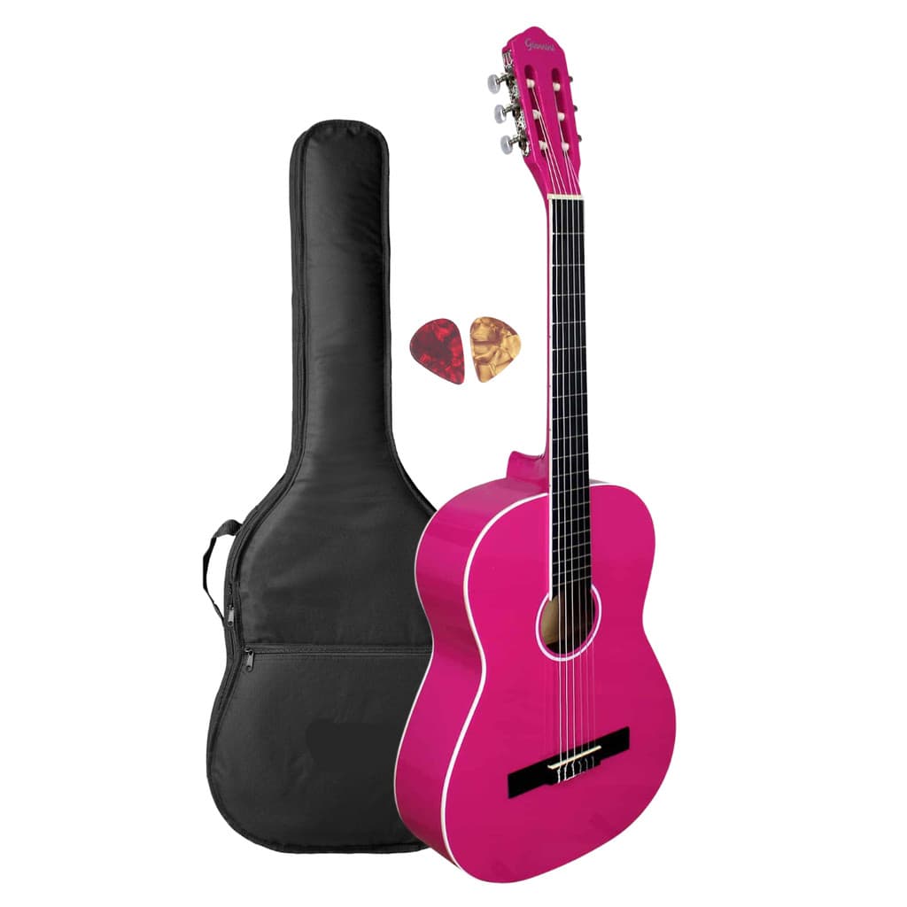 Violão Canhoto Rosa Nylon Acústico Giannini N-14 PKG + Capa