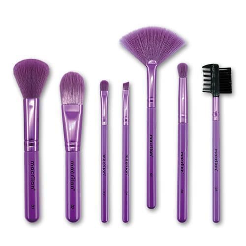 KIT COM 7 PINCÉIS PARA MAQUIAGEM KP9-5 MACRILAN CORES LINDAS