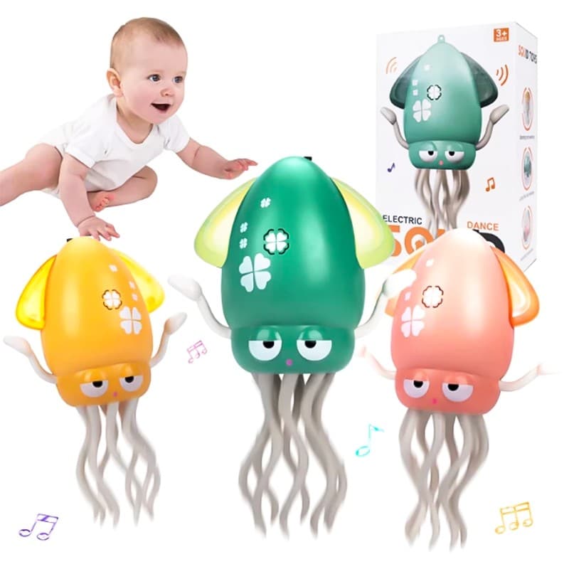 Brinquedo Musical Polvo Dançante Com Luz Led E Evitação De Obstáculos - Ideal Para Aniversários De Bebês