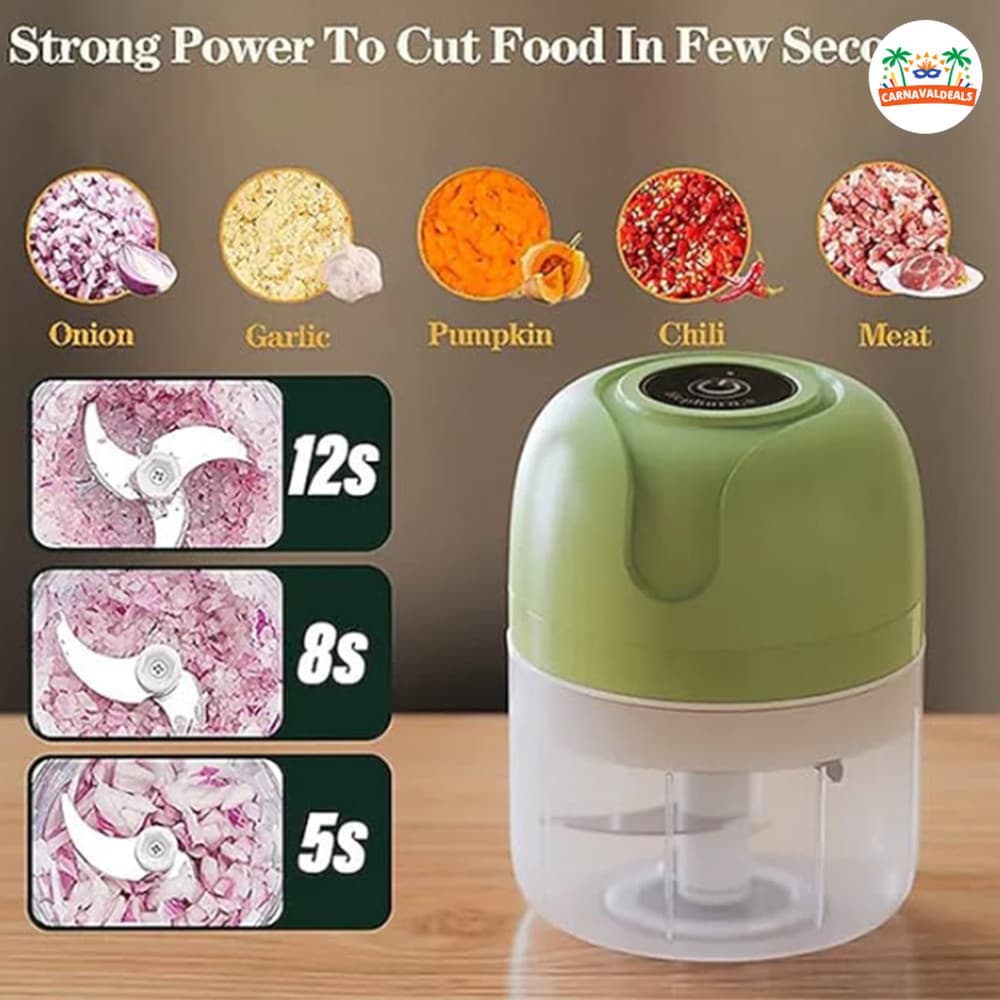 Mini processador elétrico sem fio 250ML alimentos vegetais alho Usb moedor de alho