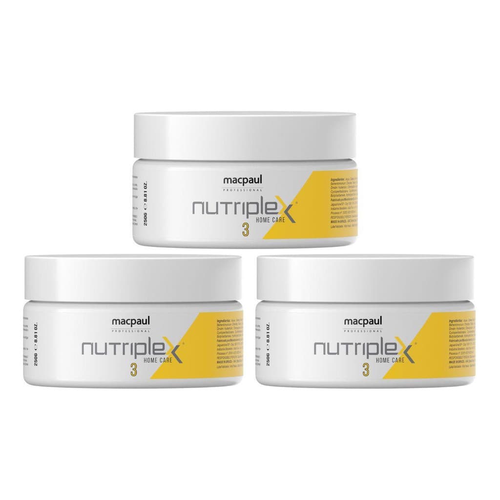 Kit 3x Máscara de Reconstrução Nutriplex Macpaul