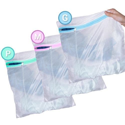 Saco Lavagem Roupas Protecao Tecido Conjunto Tres Tamanhos P M G