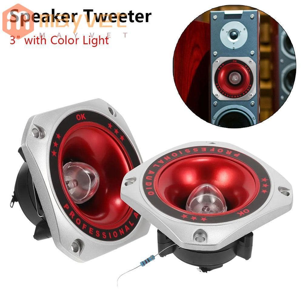 MAYVET 1/2 Unidades Tweeters Piezo , Tweeter De Alto-Falante De Buzina De 3 " , Com Luz Colorida Campainha Piezoelétrico