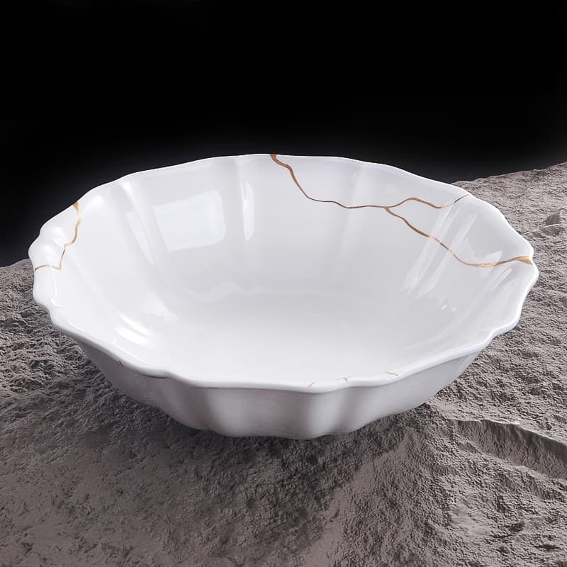 High-End sentido grande capacidade peixe cozido em conserva prato de sopa de peixe vegetal tigela de sopa de cerâmica la