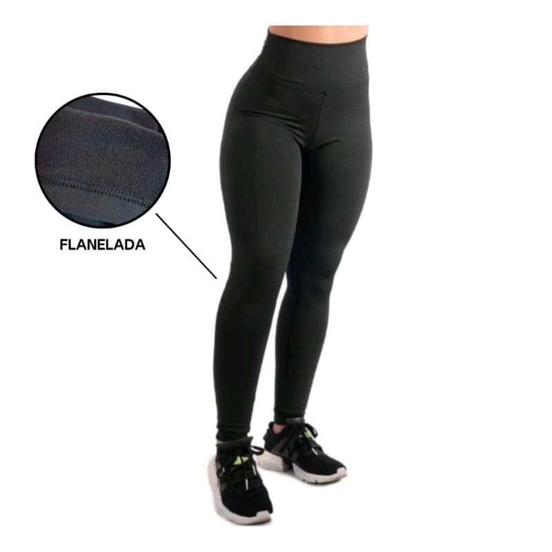 Legging Flanelada Grossa Calça Leg Peluciada Forrada Por Dentro Costura Reforçada Calça Térmica