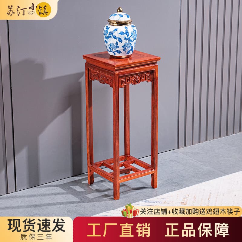Ouriço vermelho sândalo flor suporte antigo mogno esculpido estilo chinês sala de estar mesa flor jacarandá madeira maci