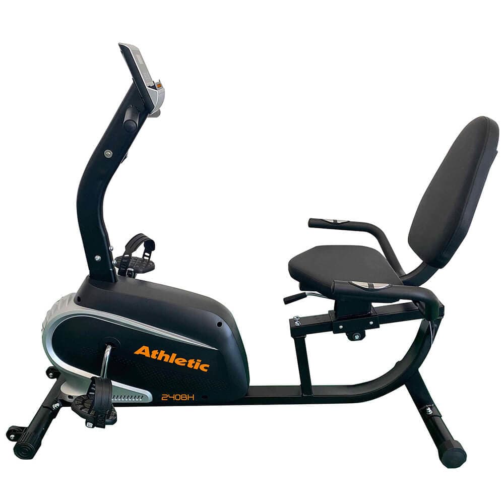 Bicicleta Ergométrica Horizontal Athletic Vision 240BH 8 Níveis Magnéticos 120kg Suportados Pedal Suave