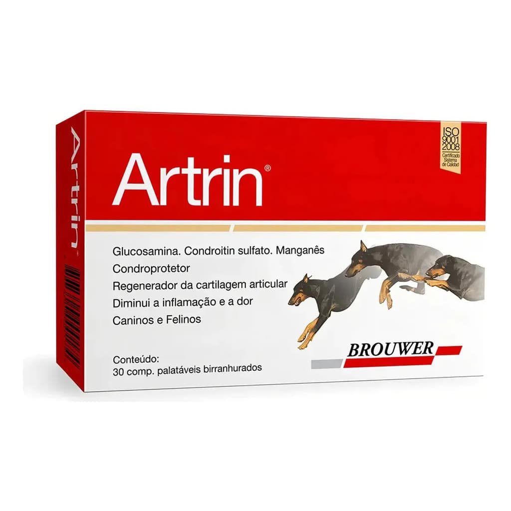 Condroprotetor Articular para Cães Artrin 30 Comprimidos Brouwer