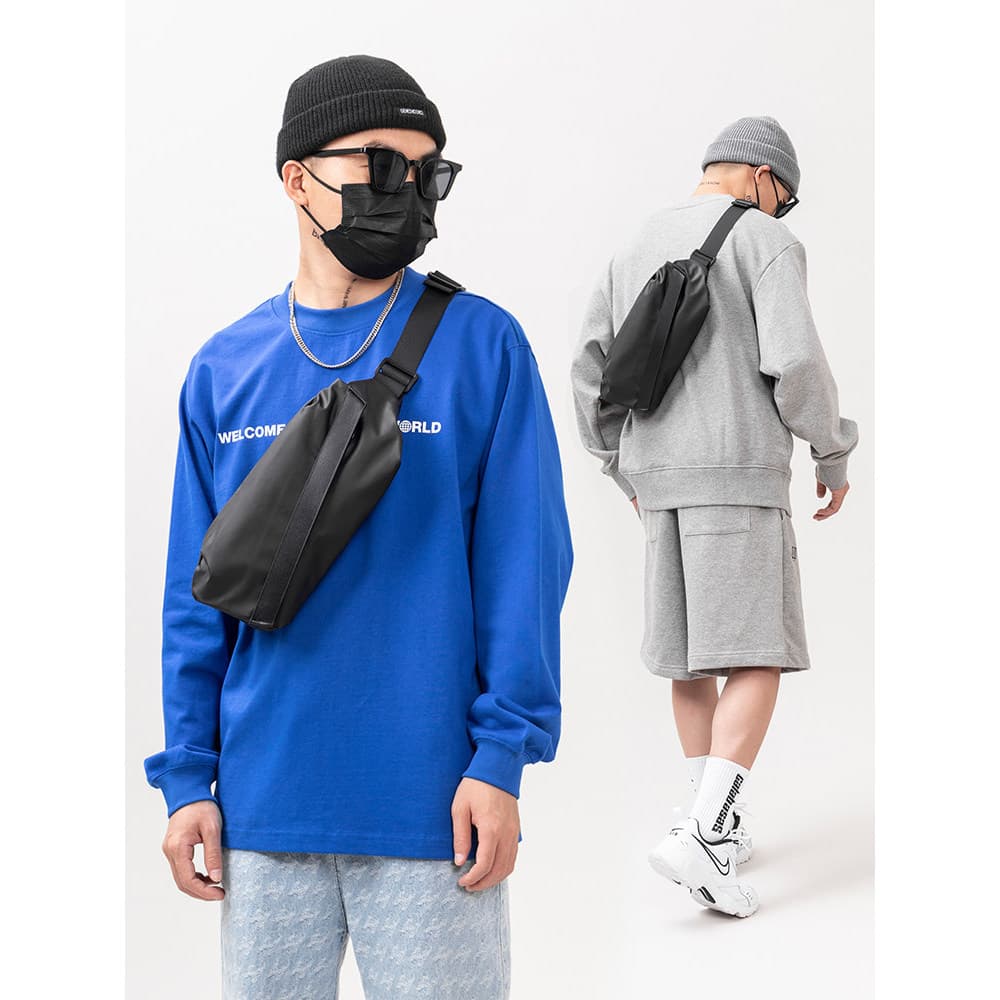 ABOYS Bolsa de Peito Masculina Bolsa Mensageiro Street Wear Multifuncional Meninos Casual de Um Ombro À Prova D 'Água Mo