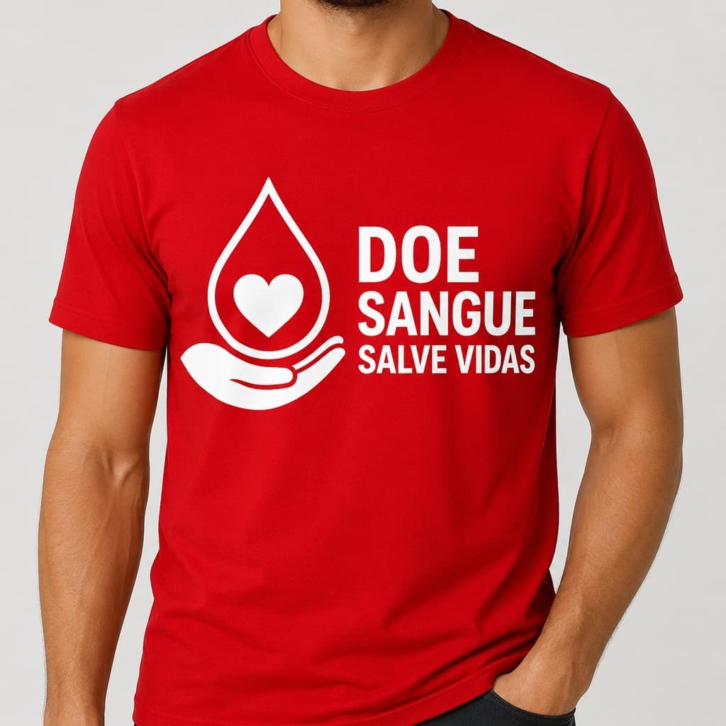 Camiseta Doação de Sangue Campanha Junho Vermelho Doe