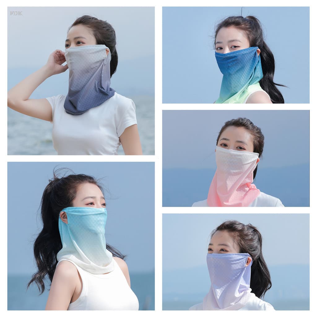 FDK Protetor Solar De Verão Malha Respirável Capa Facial Pescoço Proteção UV Rosto Com Aba Ciclismo Ao Ar Livre Polainas