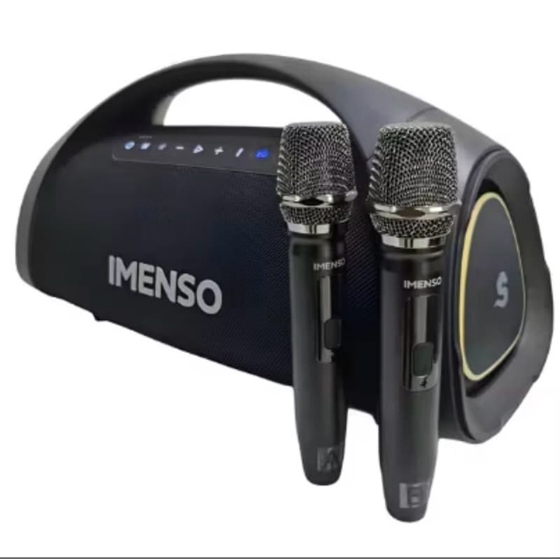 Caixa De Som grande Imenso X73 200w P' Água 30000mah Ipx6 Com 2 Microfone Preto