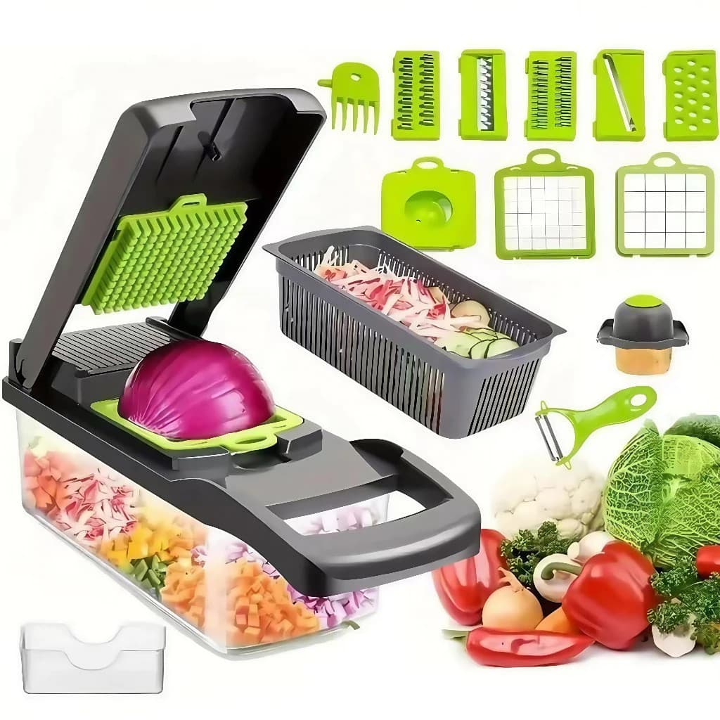 Ralador Fatiador Cortador Amassador Frutas Ovo Salada Alimentos Lâminas Cesto Legumes Verduras