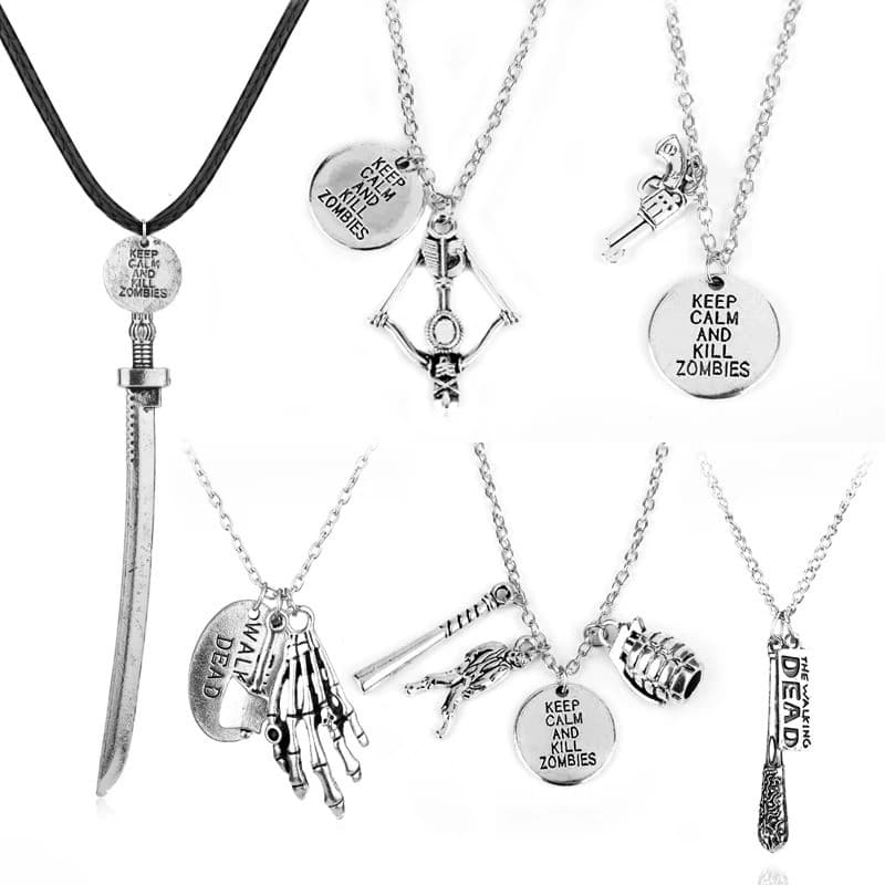Colar The Walking Dead Moda Metal Negan Lucille Mini Colar de Bastão de Beisebol Pingente para Mulheres Homens Joias Pre