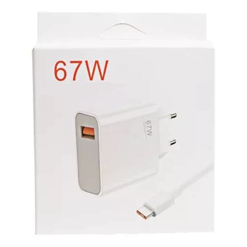 Carregador Compatível Xiaomi 67W Cabo De Dados Tomada com Fonte Turbo Com Cabo Tipo C