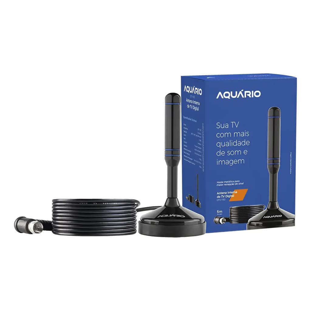 Antena Digital Hdtv 5/1 Vhf/uhf/fm/hdtv/4k Cabo 5 Mt Dtv-150
