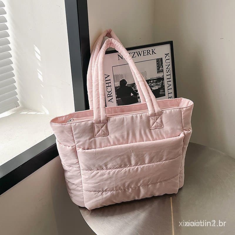 Bolsa Tote Femini de Almofada - Bolsa de Ombro Resistente à Água para Trabalho e Viagem