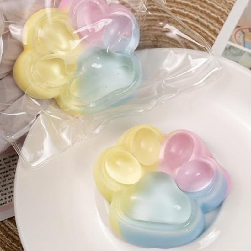 2 Unidades Taba Squishy Cat Paw Squeeze Toys , Cute Para Alívio Do Estresse , Soft Jelly Kitty Fidget Sensory Descompres