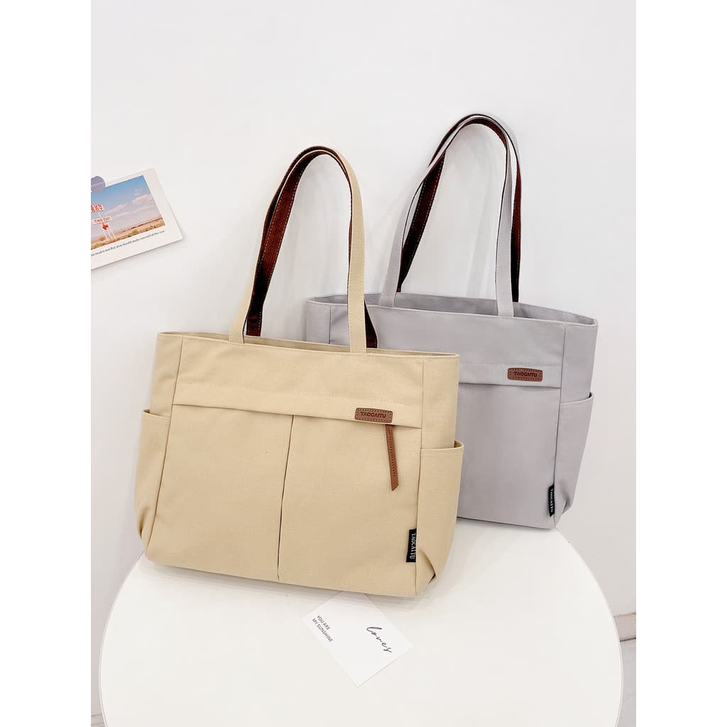 Bolsa de lona feminina 2026 novo estilo bolsa de ombro grande capacidade trabalho Commuter Tutorial portátil saco de pan