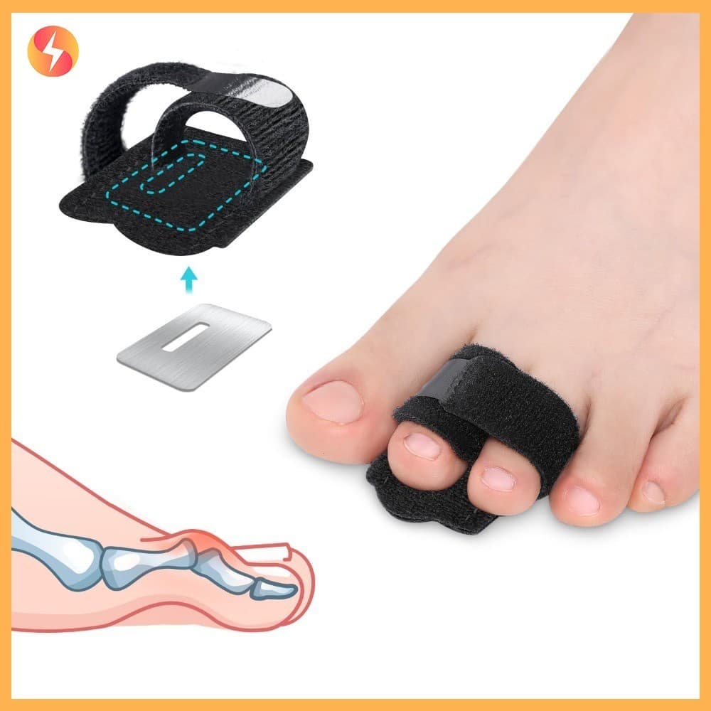 Corretor de Dedo do Pé Martelo com Tala Ajustável e Velcro Suporte Alinhador Ortopédico para 2º e 3º Dedo