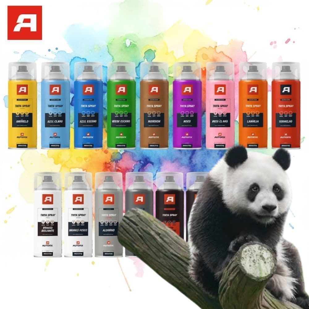 Tinta Spray Uso Geral 400ml - Autofix 400ml / 210g - Preto Brilhante