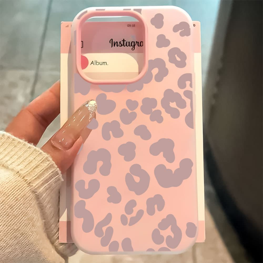 2 Em 1 Capa Para IPhone 13 11 12 14 15 16 17 16e Normal Pro Max Ar Kendall Inspirado Leopardo Impressão Capinha