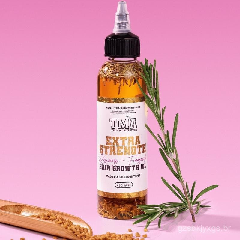 Óleo Capilar Fortificante de Alecrim e Feno-Grego para Crescimento Capilar 4oz - The Mane Attraction Óleo de Crescimento