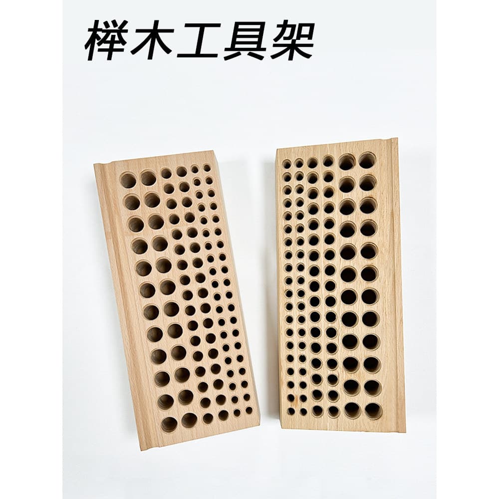 Suporte de ferramentas de faia caixa de armazenamento de madeira DIY artesanal bens de couro perfurador furador buraco r