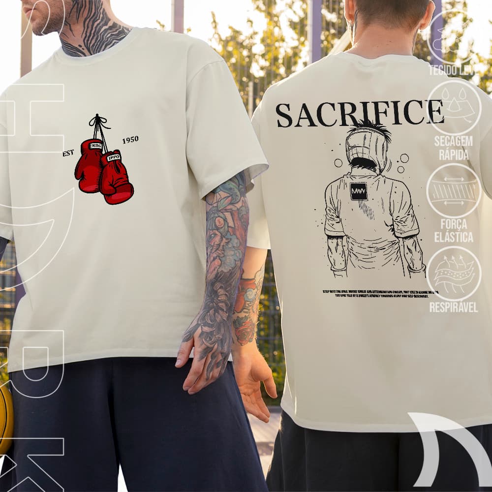 Camiseta Basica Hajime no Ippo Makunouchi Sacrifice The Fighting Anime Unissex