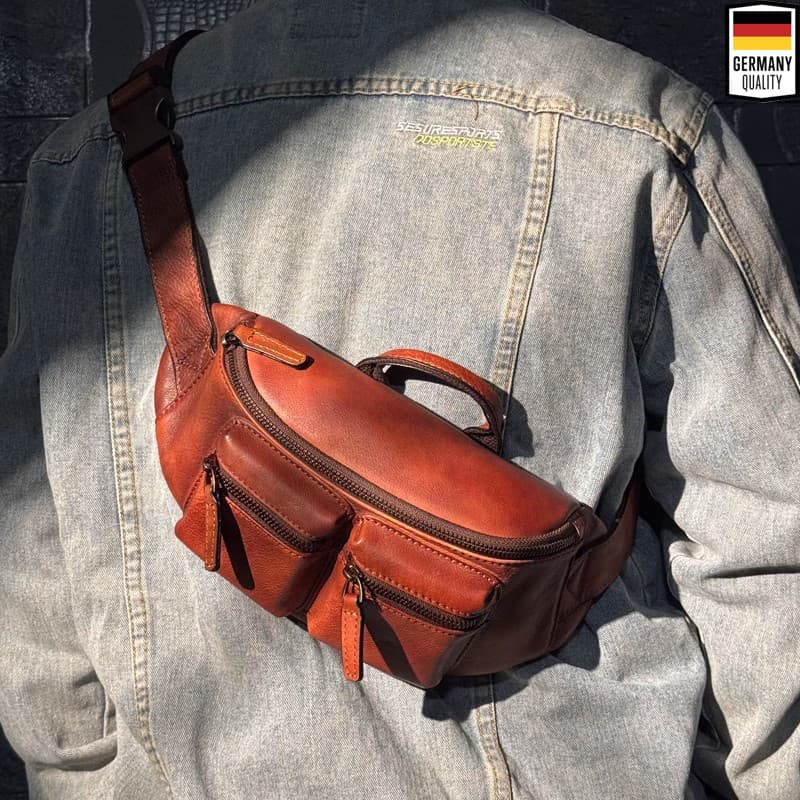 Alemão novo estilo Retro saco masculino artesanal bolsa de couro primeira camada saco do mensageiro masculino saco de pe