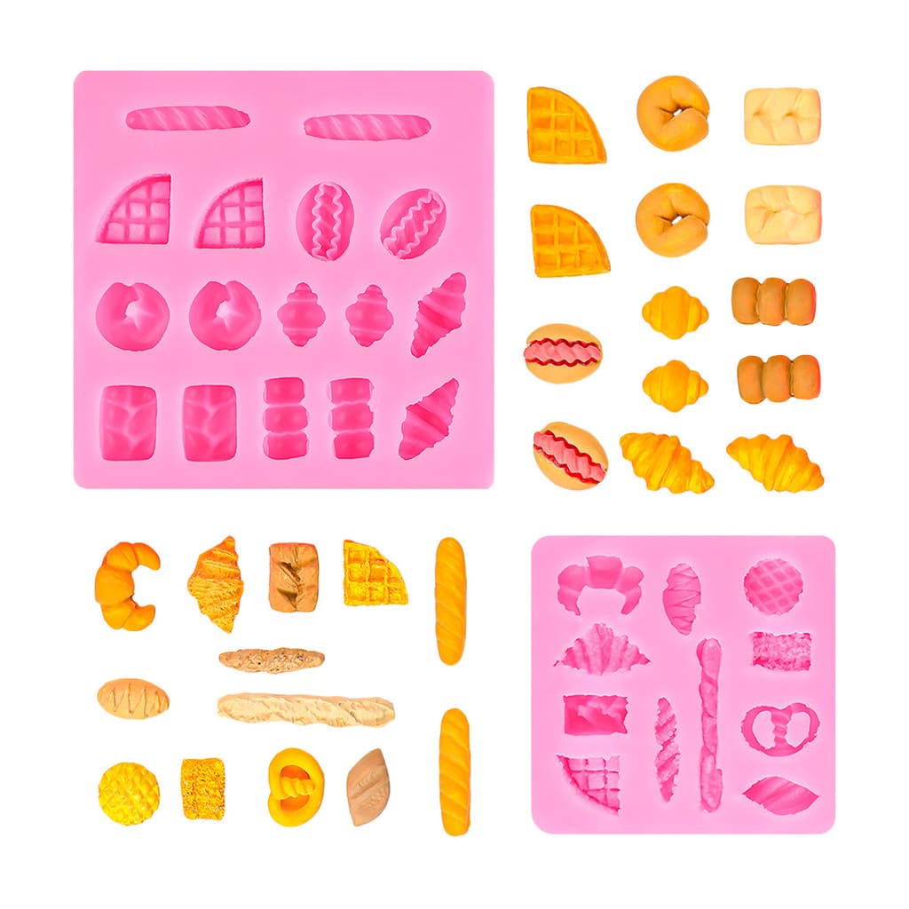 Embrião De Pão , Croissant , Baguete , Molde De Silicone , Mini Brinquedo De Comida , Gesso , Cola De Gotejamento , Tint